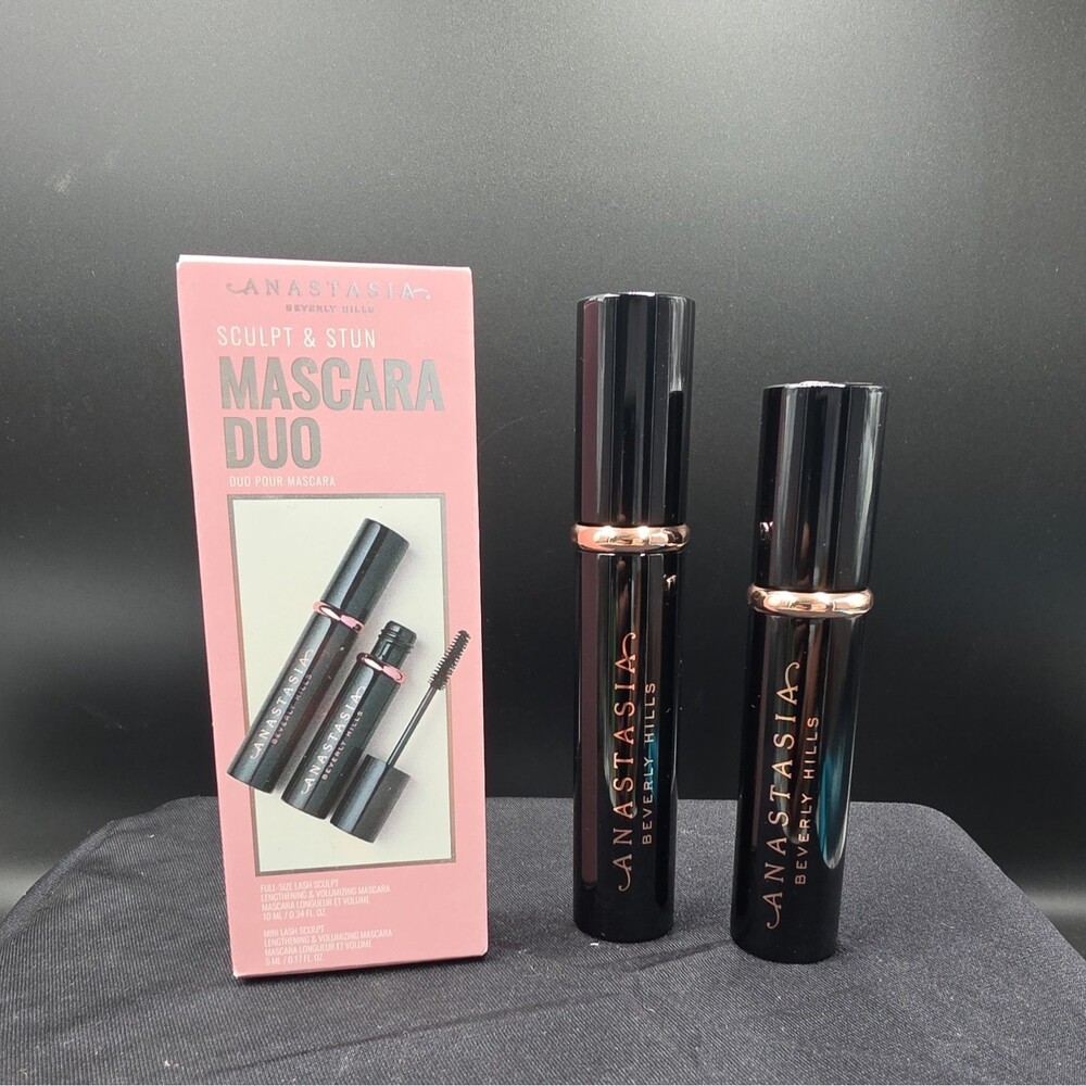 Anastasia Sculpt & Stun Mascara Duo Lengthening Volumize Full & Mini Black NIB